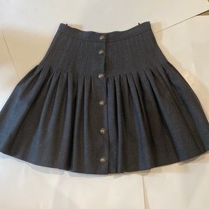 VALENTINO  WOOL ADORABLE VINTAGE GRAY SKIRT WITH VALENTINO SILVER BUTTONS